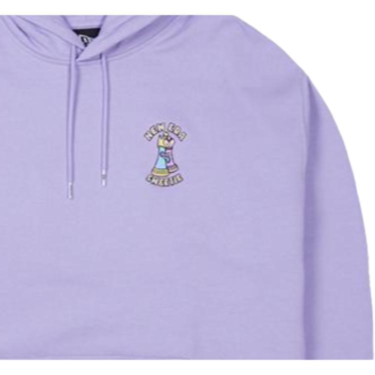 New Era Logo Schachbrettmuster Aufdruck Einfarbig Pullover Sweatshirt Herren sweatshirt Hell-Lila 13558571