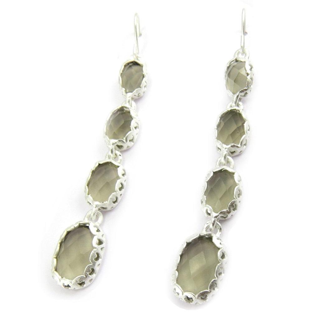 Les Trésors De Lily [E4187] - Boucles 'Cristal Palace' Gris