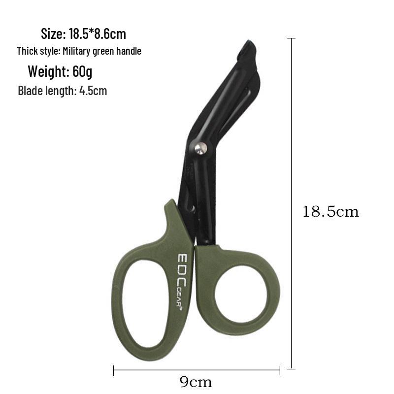 Stainless Steel Outdoor EDC Military-Grade Scissors: Bent Tip, Medical, Bandage, Tape & Cloth Cutting
