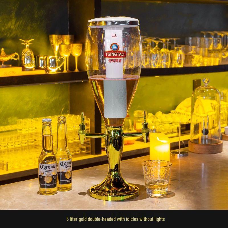 Beverage Dispenser with Ice Column