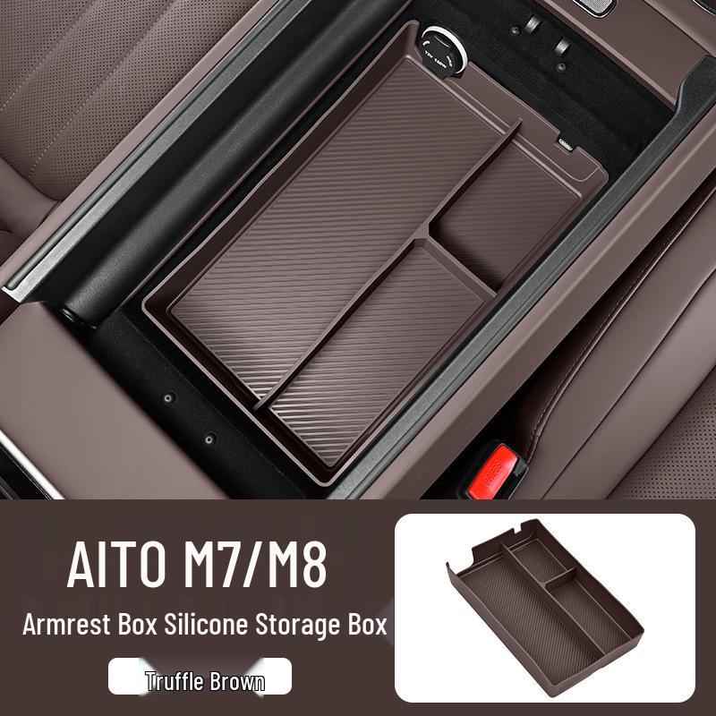 Compatible Silicone Storage Box for AITO M7/M8 Center Console Armrest – Car Interior Accessory for 26 Models
