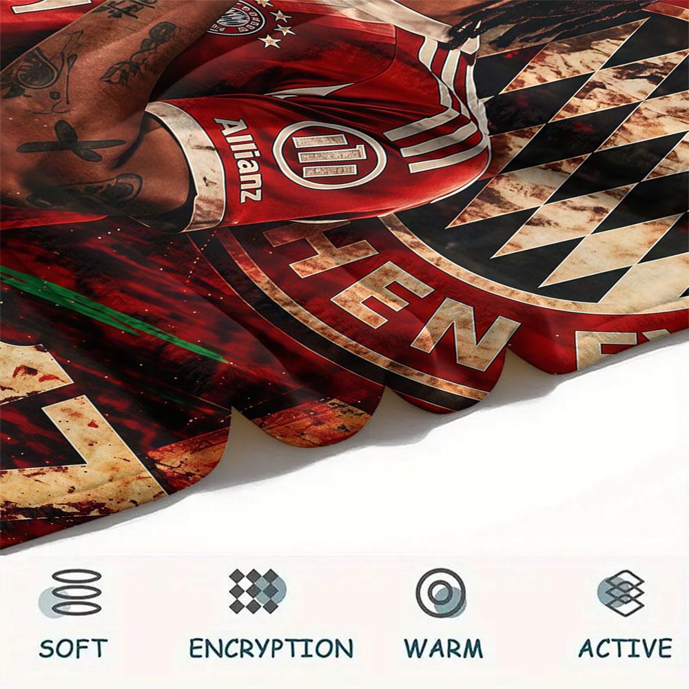 Michael Olise Printed Flannel Blanket, soft throw for bedroom sofa, washable,soccer fan merchandise, great gift.