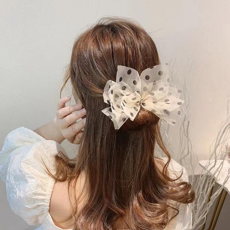 Elegant Polka Dot Bow Lazy Curler Bow Braided Hair Accessory Retro Women's Flower DIY Hairdressing Tool