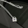Texture Metal French Zircon Clavicle Chain Love Lock Necklace Wear Chain Light Luxury Premium Accessories Female Han