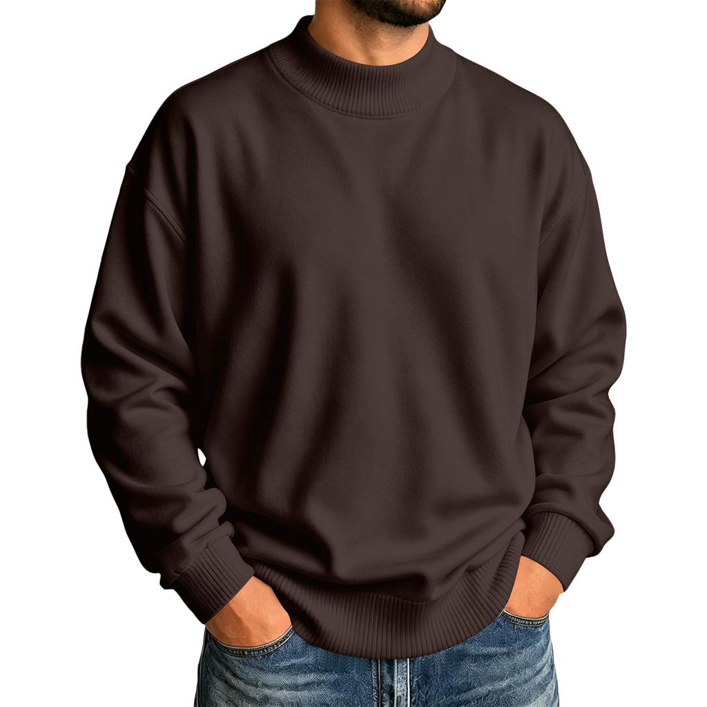 Men's Color Lined Knit Sweater Casual Thermal Base Layer for Everyday Wear