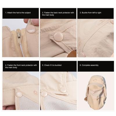 Sun   with Removable Face Neck Cover Flap Quick Dry Breathable Fishing Hat   Outdoor Sun   Wide Brim Fishing   for Man and Women