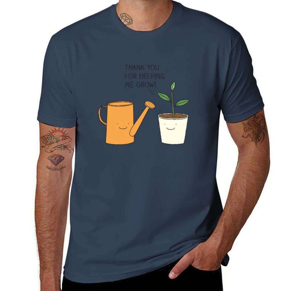 Thank You For Helping Me Grow Tshirt Simple Solid Color Crew Neck Tee