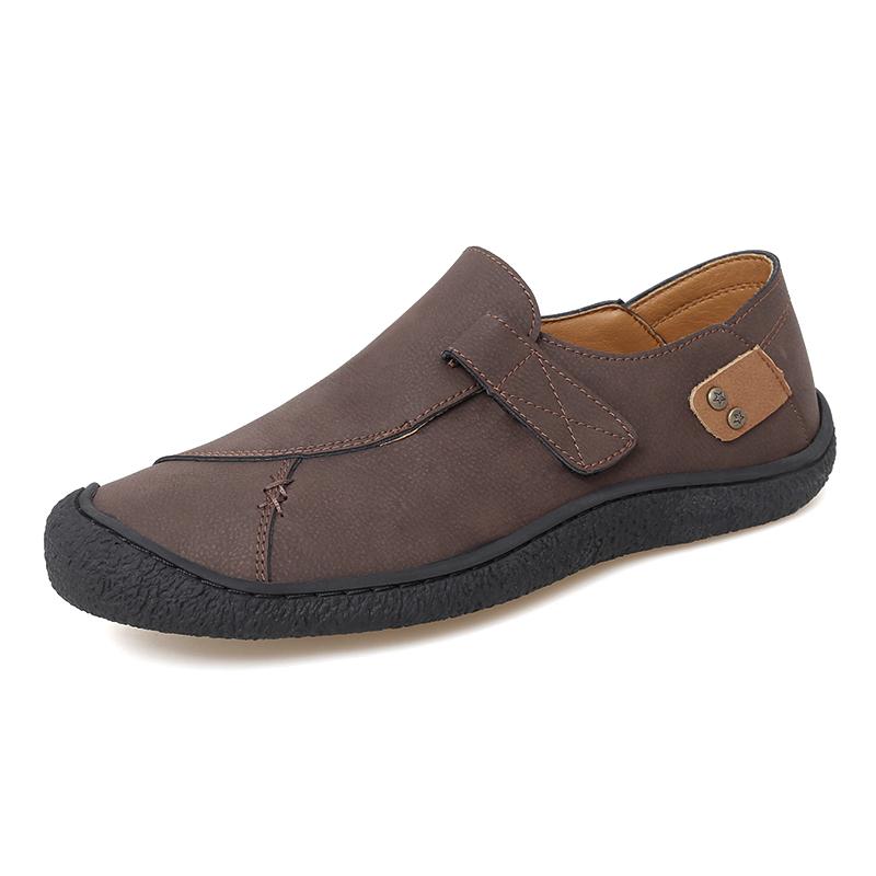 Nye Håndlagde Herre Fritidssko Kjøresko Vintage Stil Herre Fottøy for Fotturer Utendørs Loafers Ekte Lær Herre Fritids Gåsko