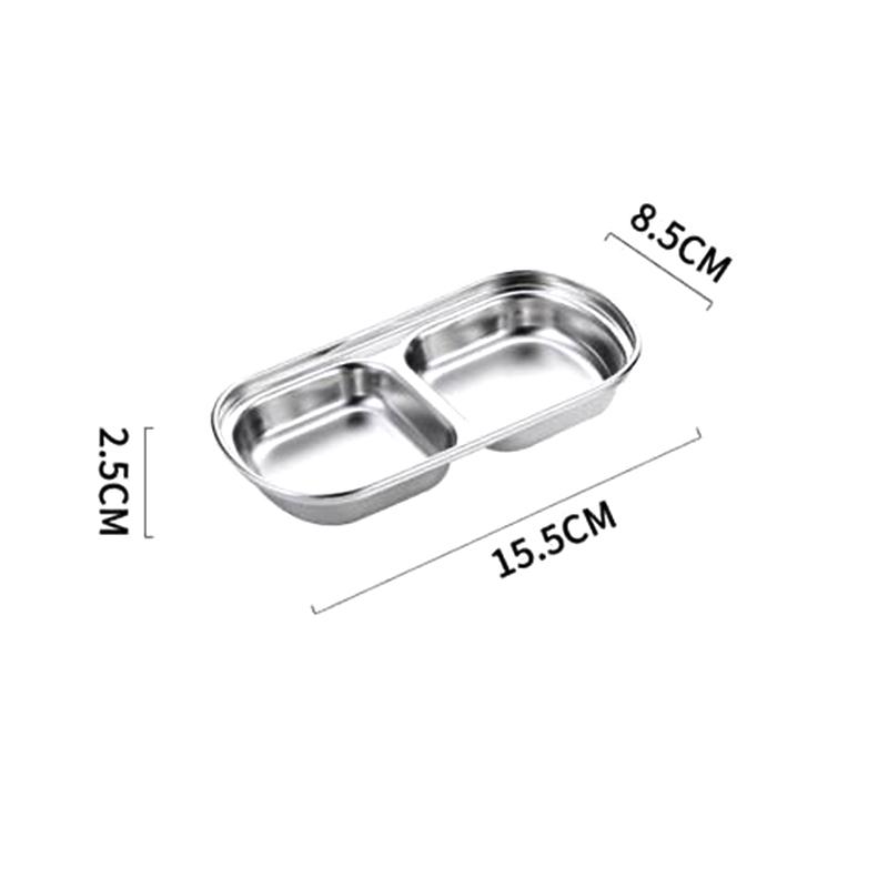 

Stainless Steel Sauce Dish Spice Plates Gravy Boats Appetizer Serving Tray Rectangle Divided Oil Spice Dipping Tray Small Dish