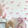 1PC Pink Bow Love Decor Autocolante Autocolante pentru dulap Autocolante pentru perete inimă pentru fete Accesorii pentru decorarea casei