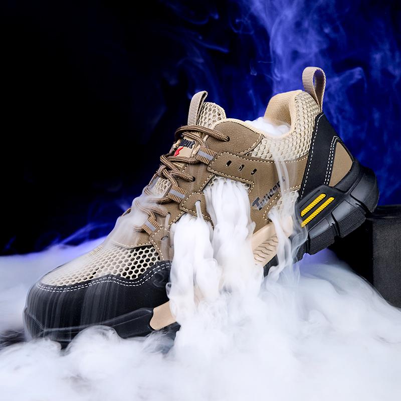 Men's Safety Shoes, Anti Smashing And Anti Stabbing Work Shoes, Lightweight And Breathable Safety Boots, Tactical Boots