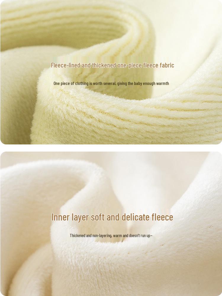Hohe Taille Baby Fleece Set: Bauchschutz Winterkleidung - Verdicktes zweiteiliges Set für Herbst/Winter, kein Ausziehen nötig