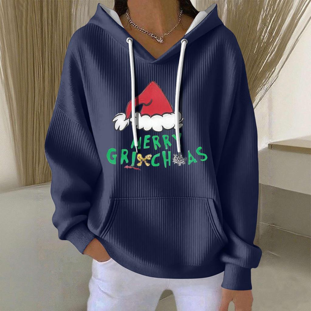 Women's Fashion Casual Christmas Angel Print Pullover Long-Sleeve Sweatshirt