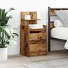 Nightstand with 2 Drawers Rustic Wood Look 38 x 34 x 80 cm