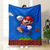 "Jumping Mario Retro Game Design" Patterned flannel blanket perfect for the bedroom living room, sofa, or a little nap