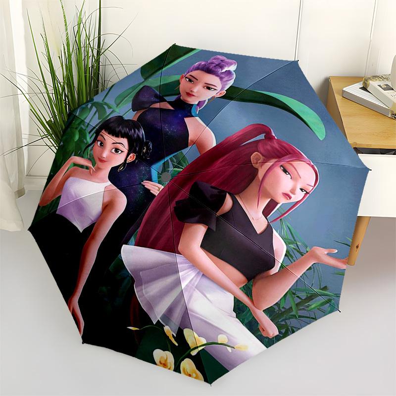 

1pc Rainbow Brite Outdoor Umbrella - Automatic Opening/Closing, Portable 3-Fold Design with 8-Bone Iron Frame, Perfect Gift for Fans, Travelers, Daily