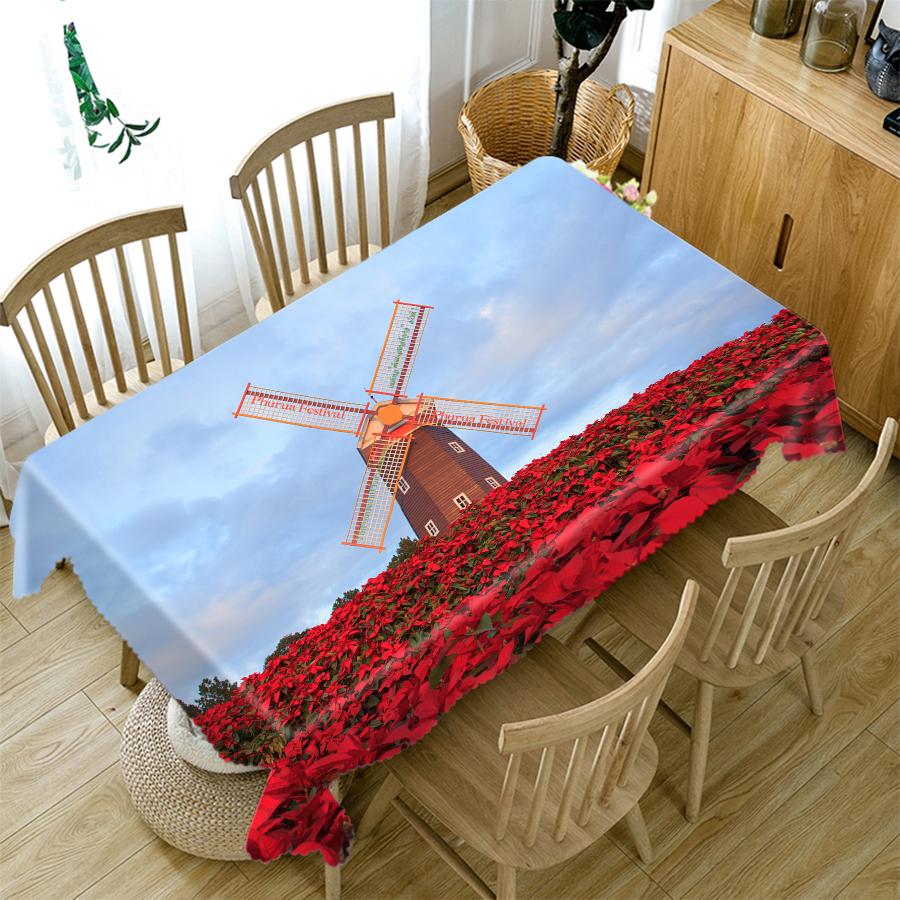 Thicken Cotton Christmas Tablecloth Venus Golden Ball And Candle Pattern Rectangular Round Table Cloth Cover Towel