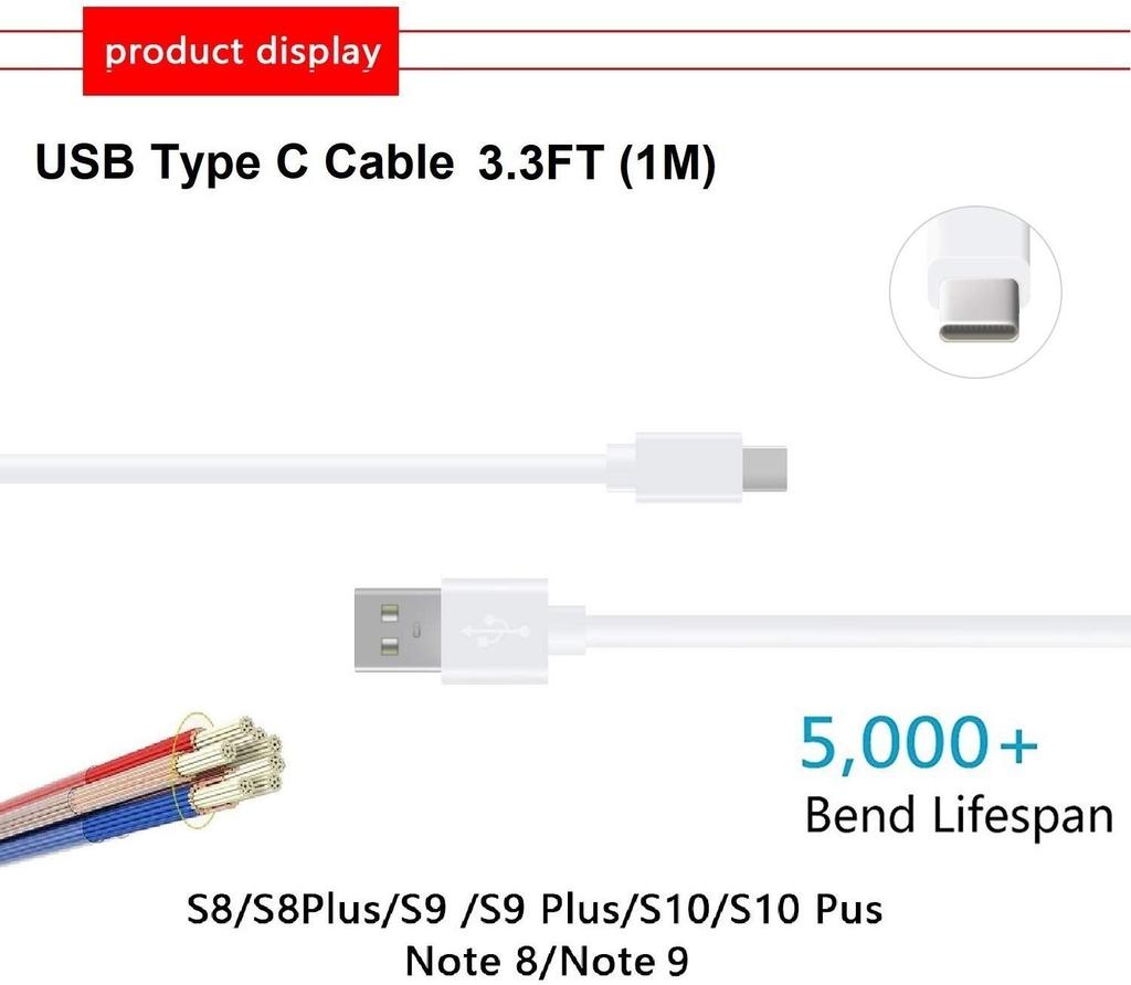 For Samsung Adaptive Fast Charger Adapter 15W AFC USB 3.0 Type C Data Cable For Galaxy S8 S9 S10 Note 8 9 10 A30 A50 A70 A90 A80