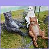 Realistic Cat Model Pvc Figurine Lazy Orange Black White Cat Decor Collectible Toy For Animal Enthusiasts