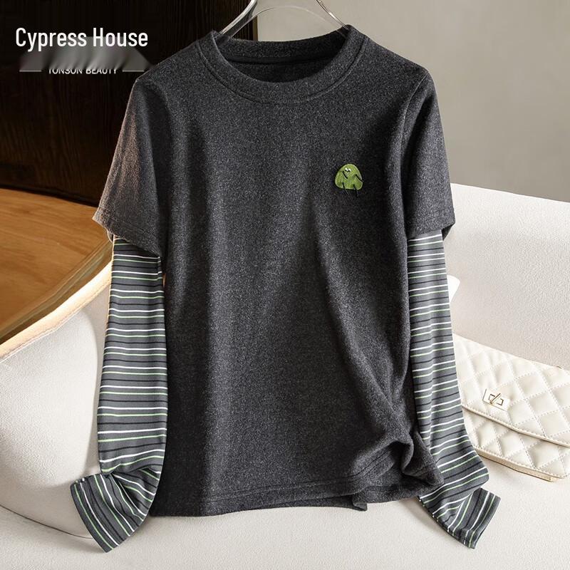 

Женский пуловер Sibaishi с полосатой лоскутной отделкой, имитирующий двойку S