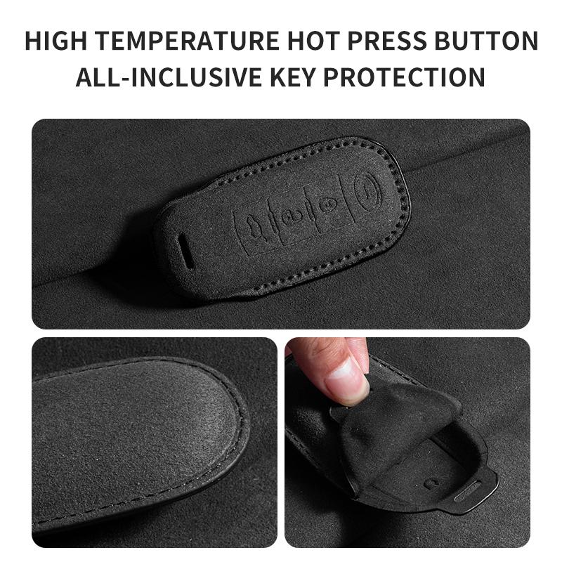Suede Fabric Auto Key Fob Cover Case Protector Housing Fit For Trumpchi Gac Empow J11 J12 J13 J14 J15 J16 Gs8 Auto Key Ring Garnish Accessory