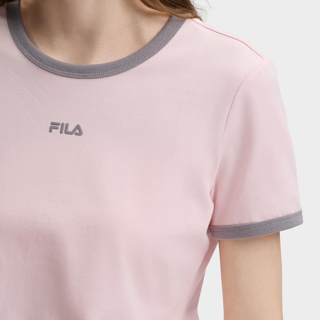 Fila Original Cool Touch Youth Trend T-Shirt Women Tops Pink F11W629110FPK