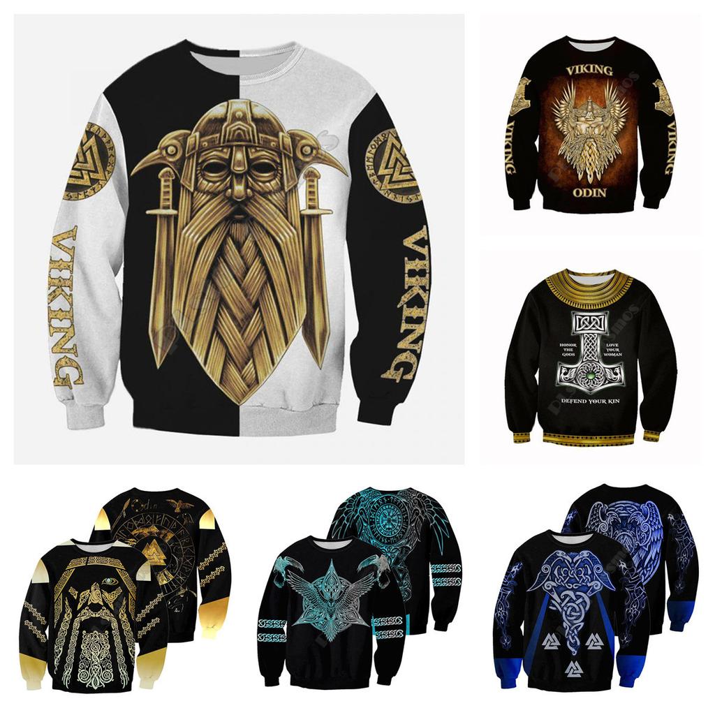 Men's Sweatshirt Tattoo 3D Digital Printed Top Printed Round Neck Sweatshirt Men