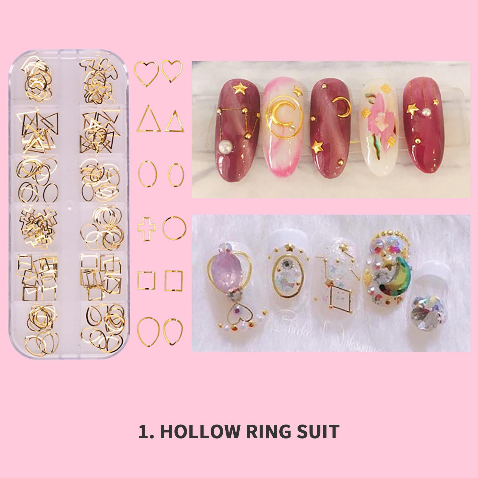 

DIY 12 аксессуаров в упаковке, пудровые полые круглые блестки для ногтей