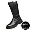 Men's High Tube Leather Equestrian Boots - Winter Long Cowboy Style