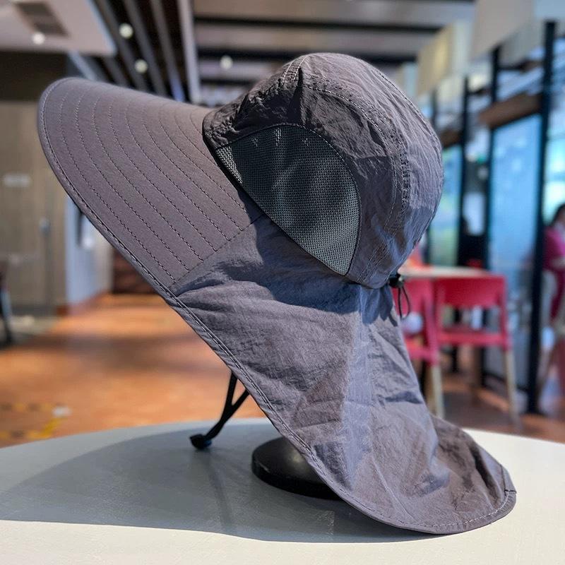 Summer Eaves Anti-ultraviolet Sun Hat Men and Women Outdoor Mountaineering Fishing Hat Cycling Face Cover Neck Sun Hat