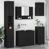 Bathroom Furniture Set with Door 5 Pcs Black Plywood and Metal