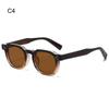 Striped Temples Round Rivet Sunglasses UV Protection Retro Driving Shades Vintage Polygonal Frame Sun Glasses for Women & Men