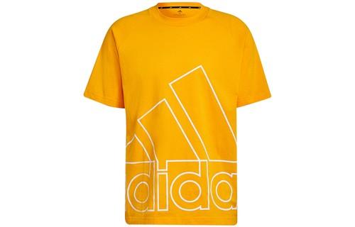 adidas Big Logo Print Sport Round Neck Short Sleeve T-Shirt XL оранжевый