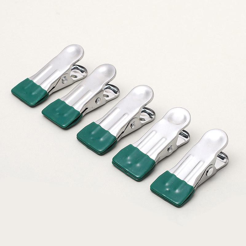 

10 шт. Прищепки из нержавеющей стали с крючками-вешалками без следов, прищепки для одежды, зажимы для подвешивания носков, держатель для простыни для дома, шкафа зелёный