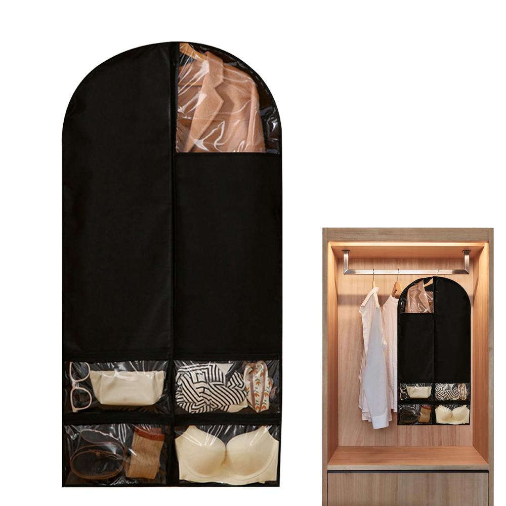 Suit Bags For Closet Storage Large Capacity Clothes Dust Cover With Clear Window Multifunctional 4 Grids Coat Protector Wardrobe