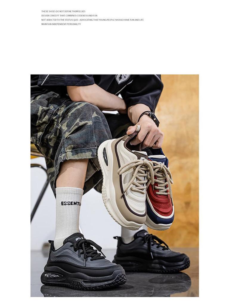 2025 Men's Trendy Breathable Casual Dad Shoes - Spring Thick-Soled Sports Style