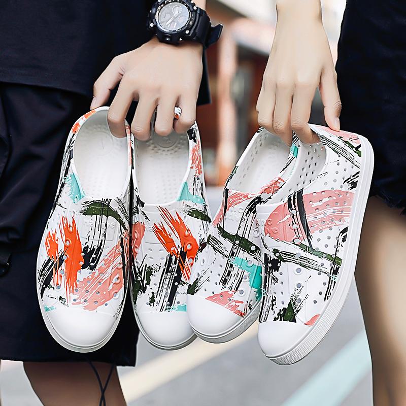 Unisex Sandals Summer Hollow Beach Shoes Slippers Lightweight Sandals Slip on Casual Waterproof Classic Sandals