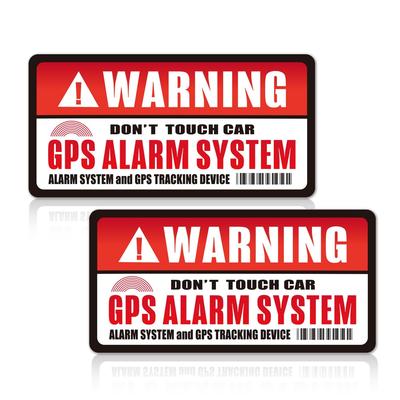 Anti-theft Anti-theft Prank Accident Prevention Security Sticker Stickers GPS WARNING Car Bicycle Bike Waterproof Waterproof (Red & White, 2 Pieces)