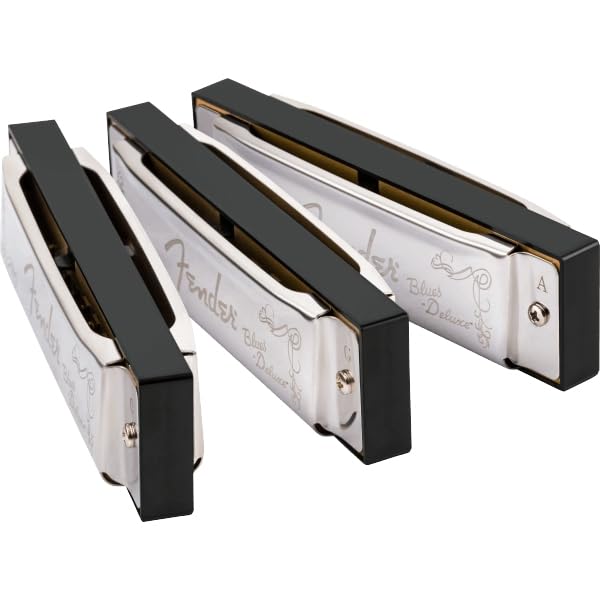 Deluxe Harmonica Pack of 3 with Case of 3 Fender/Blues [Set Harmonicas]