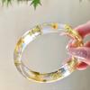 Resin Acrylic Bangle Bohemian Big Cuff Bangle Unique Natural Dried Flower Bracelet  Girls