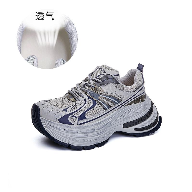 New dad shoes women's 2025 spring platform sports shoes women's versatile casual heightening shoes retro running women's shoes trend