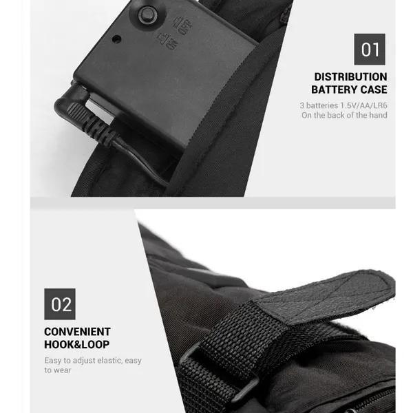 Αναβαθμισμένα Ηλεκτρικά Θερμαινόμενα Γάντια Υπαίθρια Σκι Ρύθμιση Θερμοκρασίας 3 Επιπέδων Χειμερινά Ζεστά Αδιάβροχα Γάντια