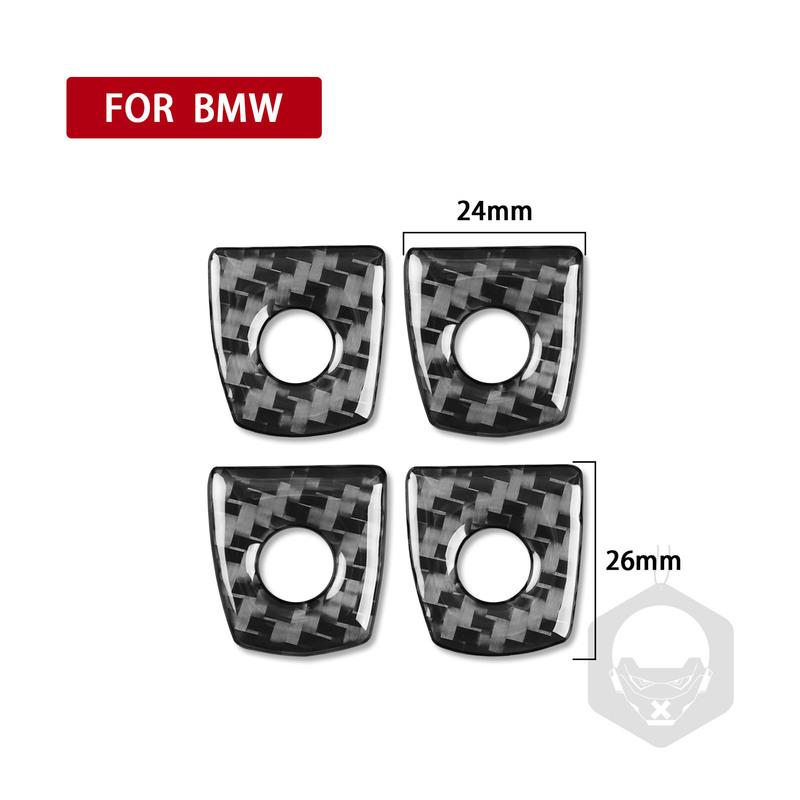 Carbon Fiber Car Accessories Door Lock Interior Trim Cover Soft Sticker For BMW 7 Series F01 730li 740li 750li 2009-2014