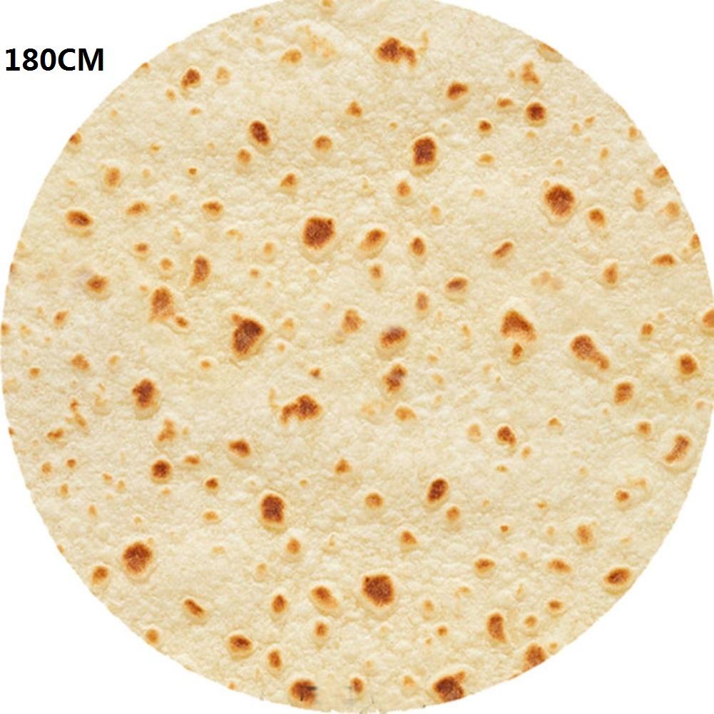 1pc Tortilla Blanket Pepperoni Pizza Round Realistic Donut Soft Warm Cookies Lavash For Bed Sofa Travel Gift Adult Kids