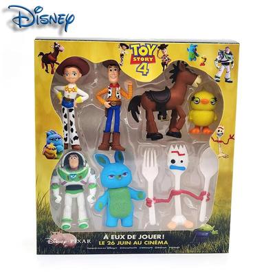 Disney 7 Stück/Set Toy Story Puppe Spielzeug Woody Jesse Buzz Lightyear Gabeliges Schwein Bär Statue Modell Puppe Statue Geburtstagsgeschenk