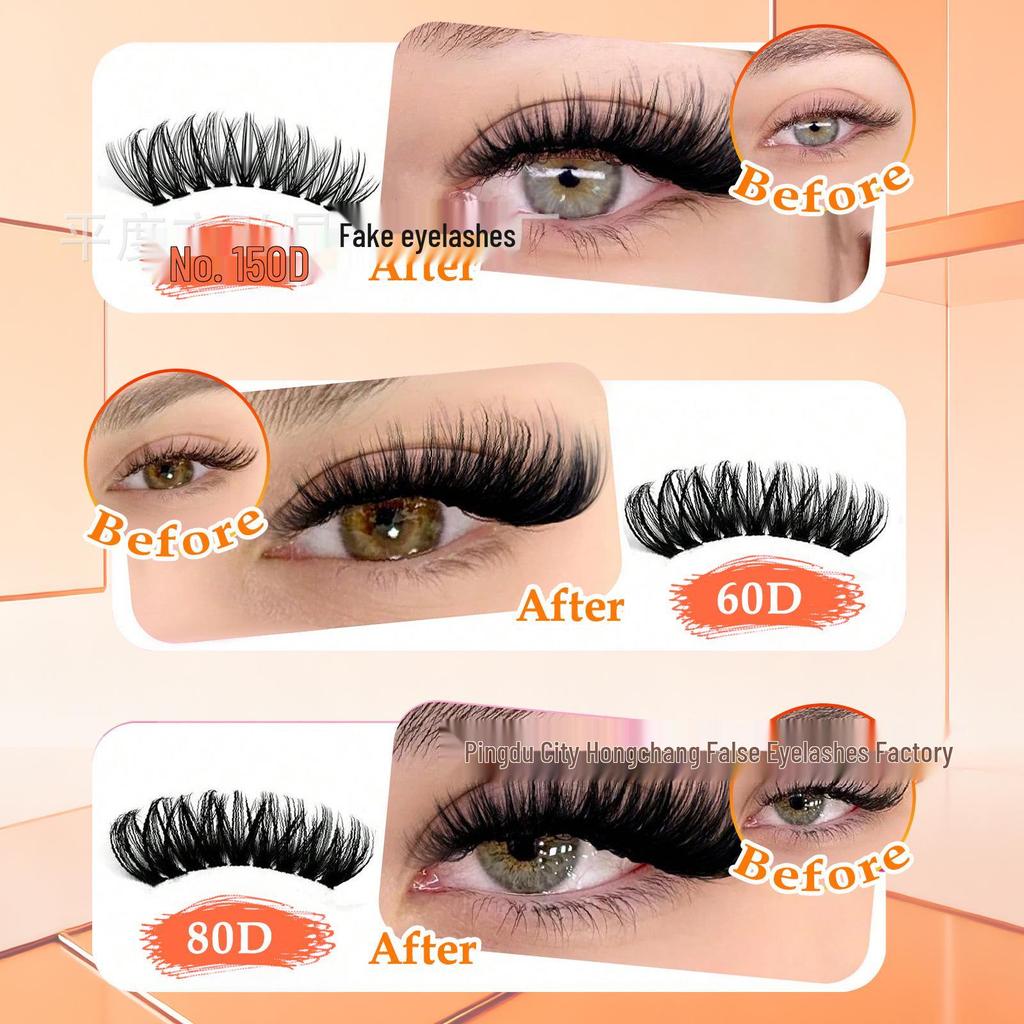 Mixed Pack D Curl Cluster Lashes - 50D/60D/80D, Large Capacity False Lashes Book.