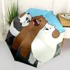 Pandas, Friendship Themed Automatic Opening and Closing Umbrella, Compact Travel Umbrella, Lightweight and Portable, Suitable for Beach Comm