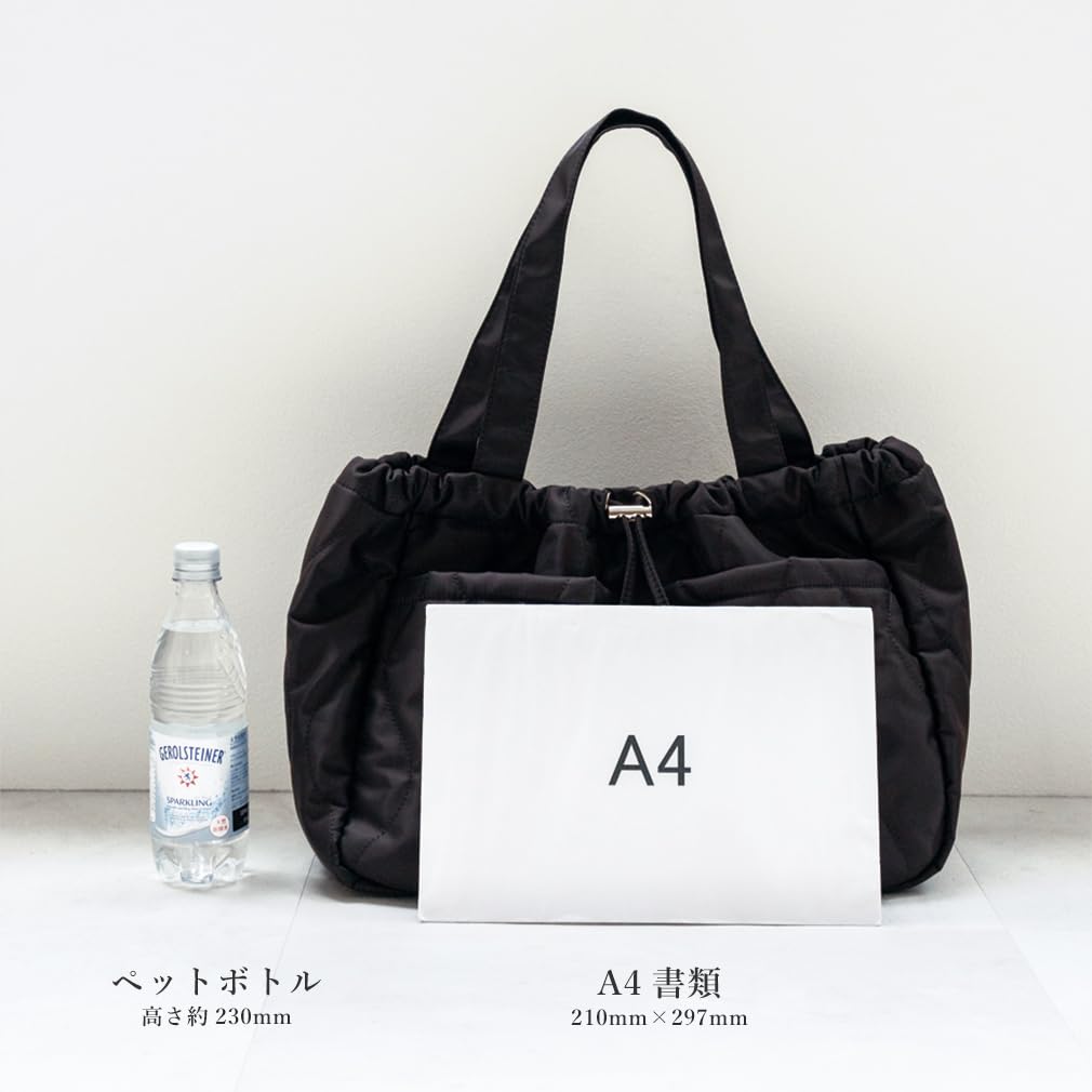 Vita Felice Front Pocket 2 Type Tote Bag for Women [VITAFELICE] Inb-90046z (Quilted Black)