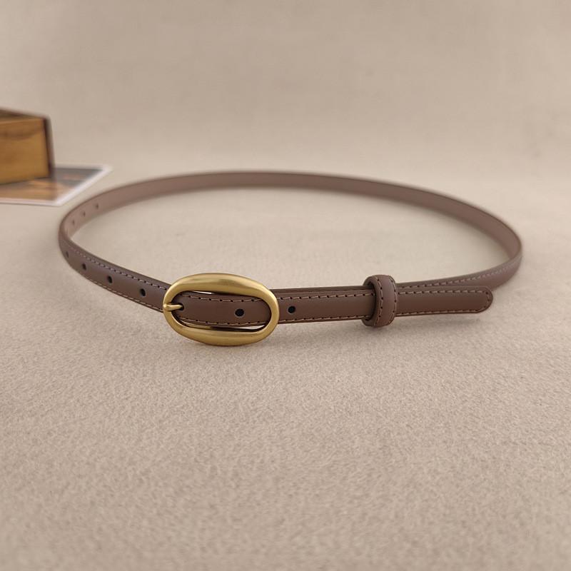 Solid Leather Color Waist Belt With Simple Design For Everyday Office And