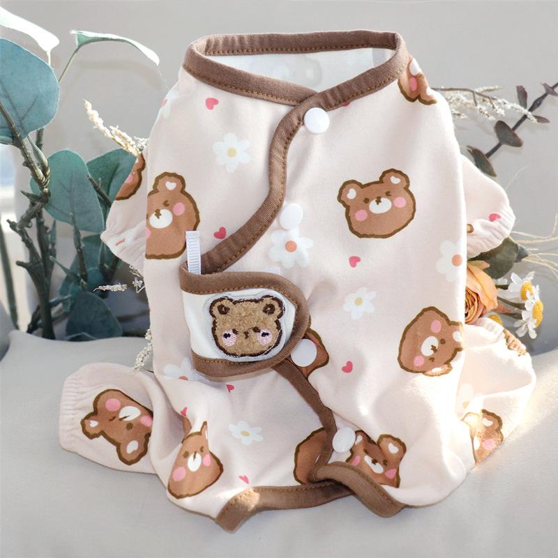 Cute Belly-protecting Puppy Clothes, Autumn And Winter Teddy Bichon Small Puppy Pet Four-legged Winter Belly-covering Pajamas
